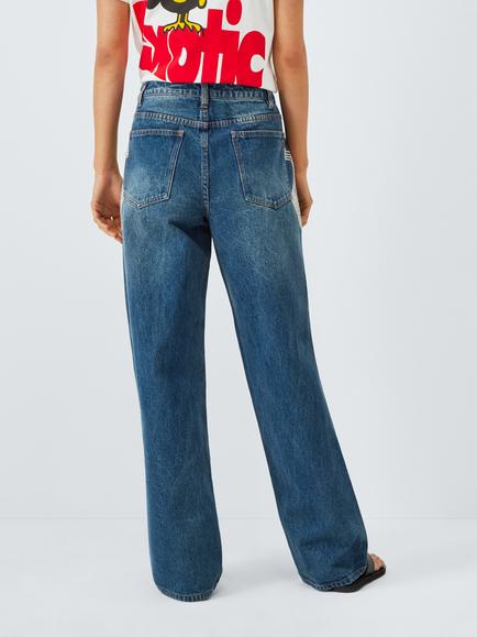 Deus ex Machina Bonham Straight Leg Embroidered Jeans, Dark Blue - view 2, Dark Blue