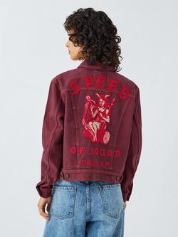 Deus ex Machina Sissyphean Denim Jacket, Dark Red - view 2, Dark Red