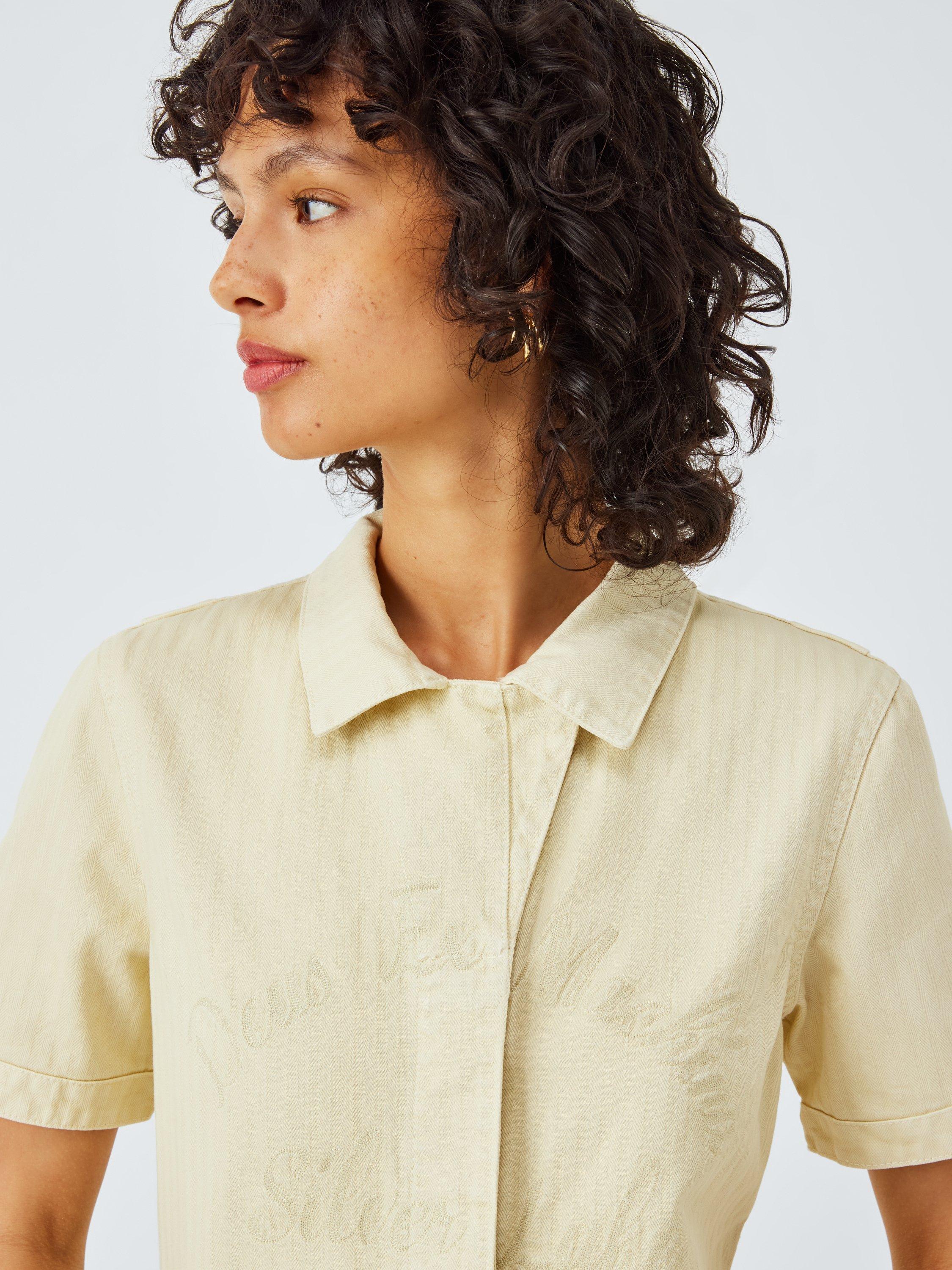 Product image 5 of 6, which shows Deus ex Machina Short Sleeve Cotton Jumpsuit, Natural, XS