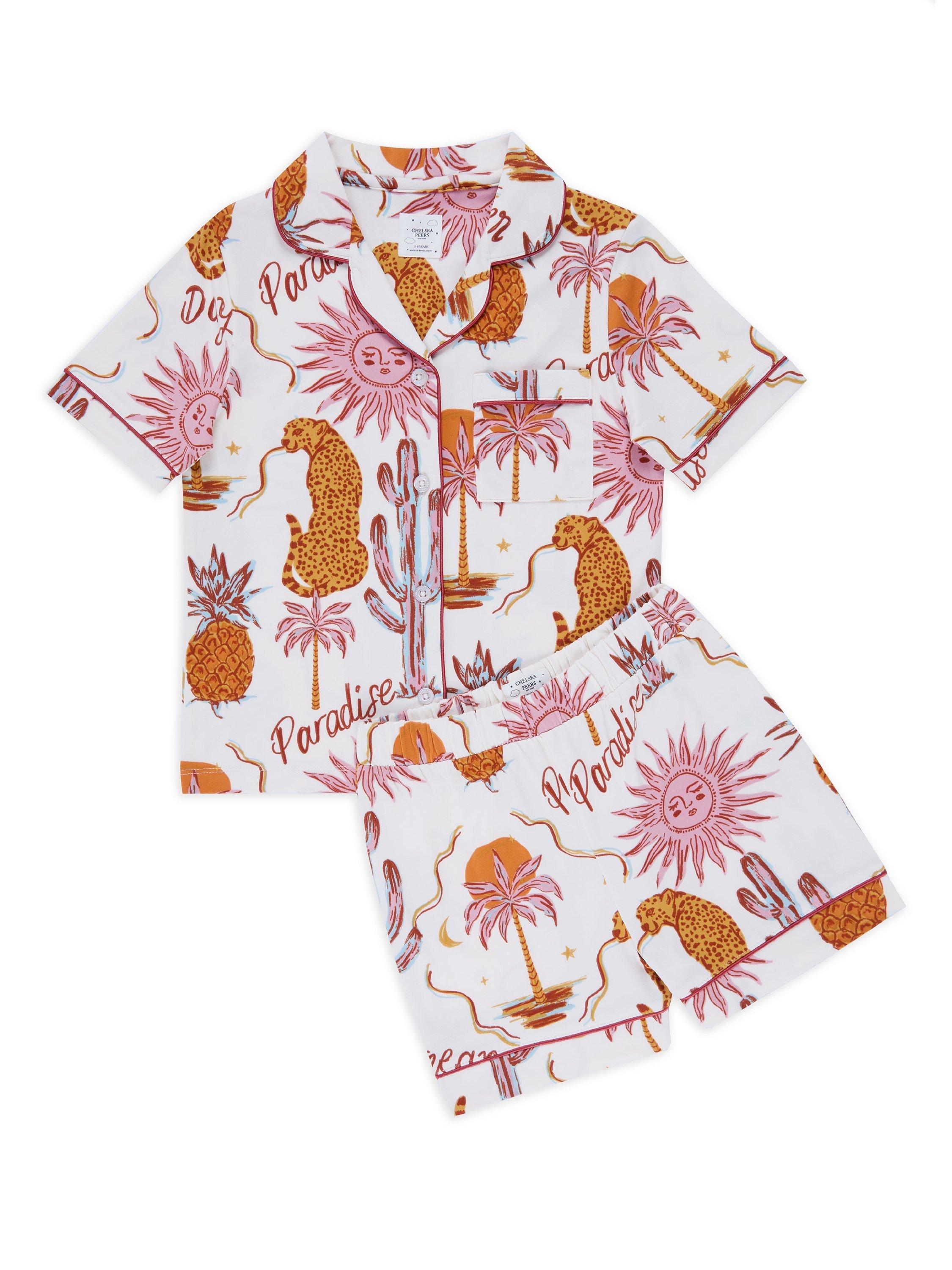 Product image 2 of 3, which shows Chelsea Peers Kids' Animal Print Pyjama Set, Multi, 1-2 years
