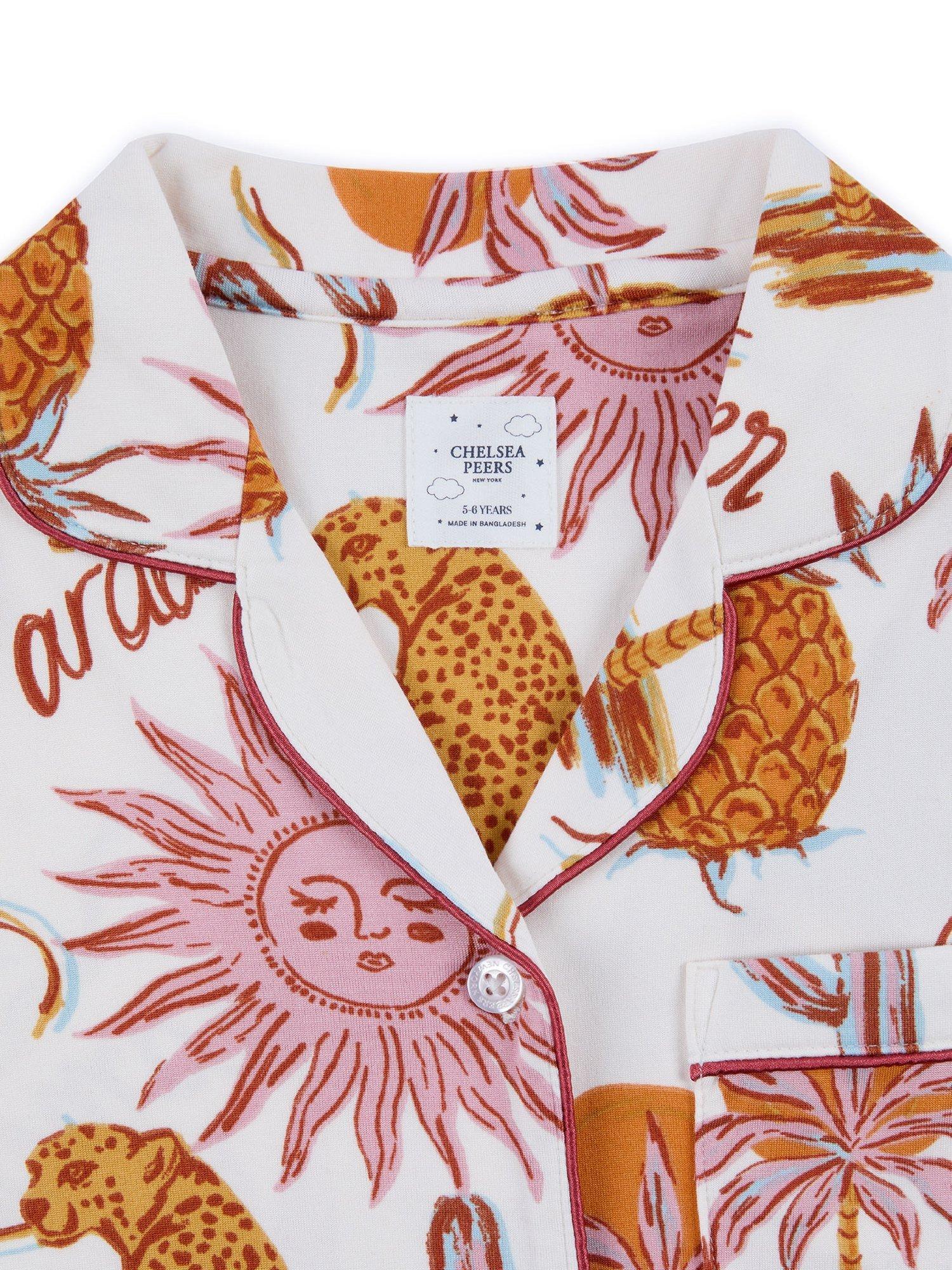 Product image 3 of 3, which shows Chelsea Peers Kids' Animal Print Pyjama Set, Multi, 1-2 years