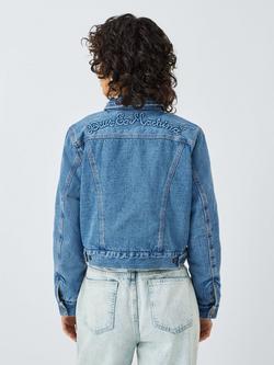 Deus ex Machina Marla Reversible Cropped Denim Nylon Jacket, Blue/Green - view 2, Blue/Green