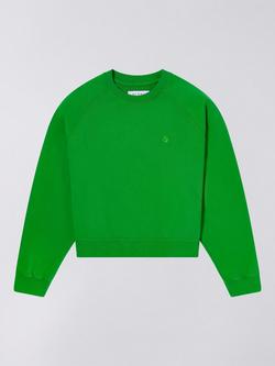 Edwin Relaxed Fit Cropped Cotton Sweatshirt, Green