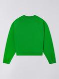 Edwin Relaxed Fit Cropped Cotton Sweatshirt, Green