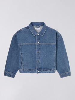 Edwin Andy Boxy Cropped Denim Jacket, Blue, Blue