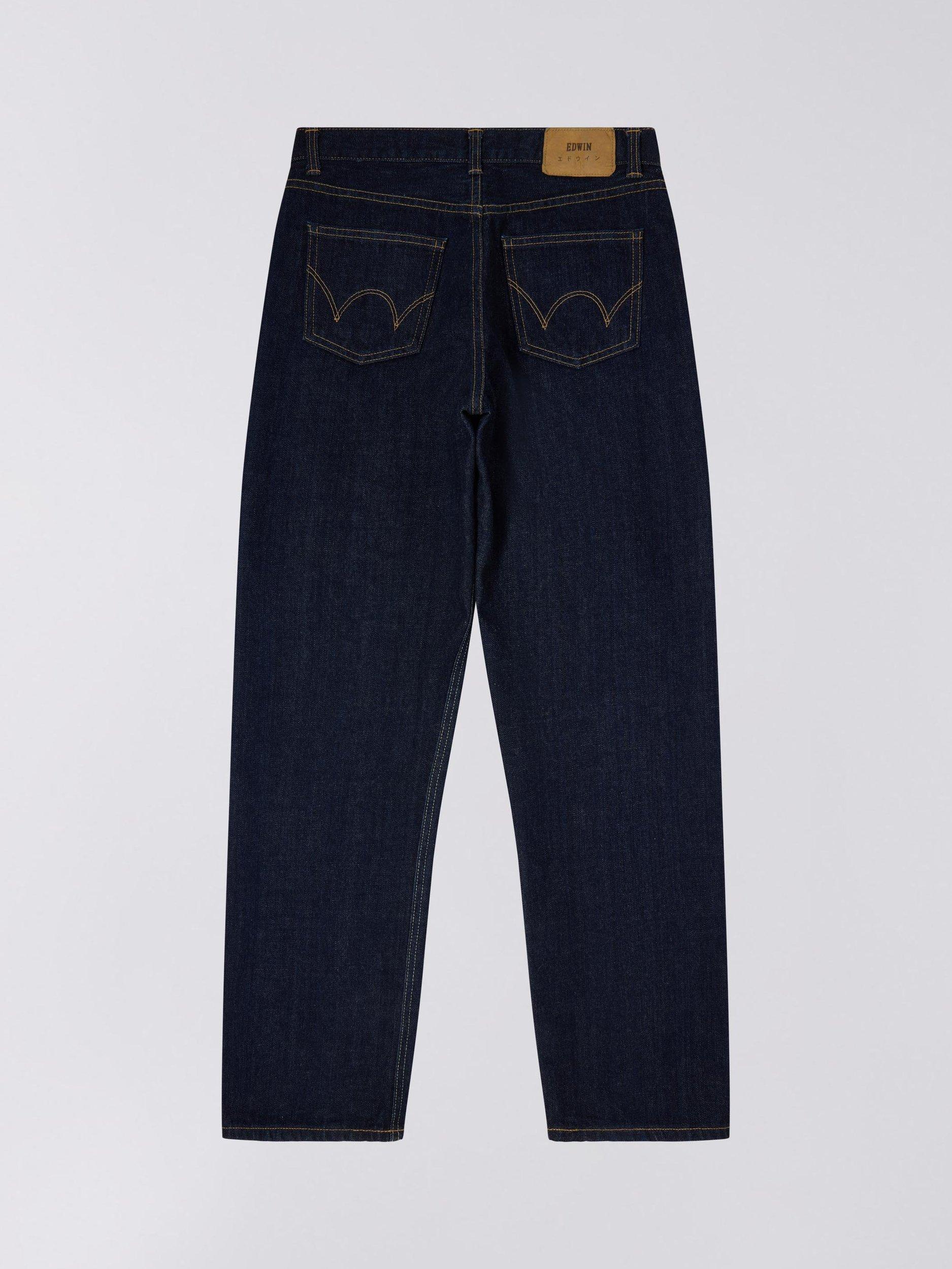 Product image 2 of 4, which shows Edwin Janis Straight Fit Denim Jeans, Dark Blue, 26