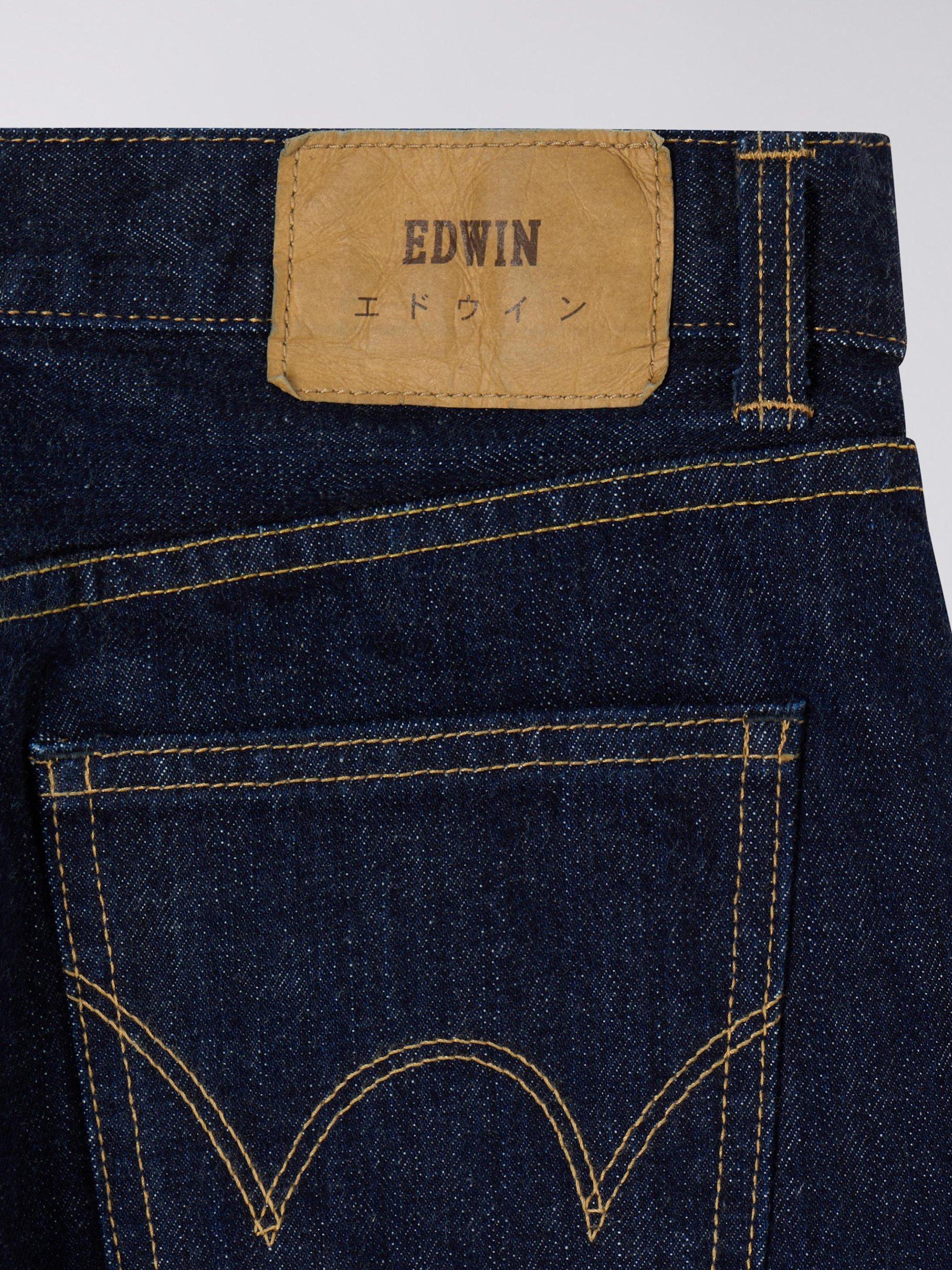 Product image 3 of 4, which shows Edwin Janis Straight Fit Denim Jeans, Dark Blue, 26