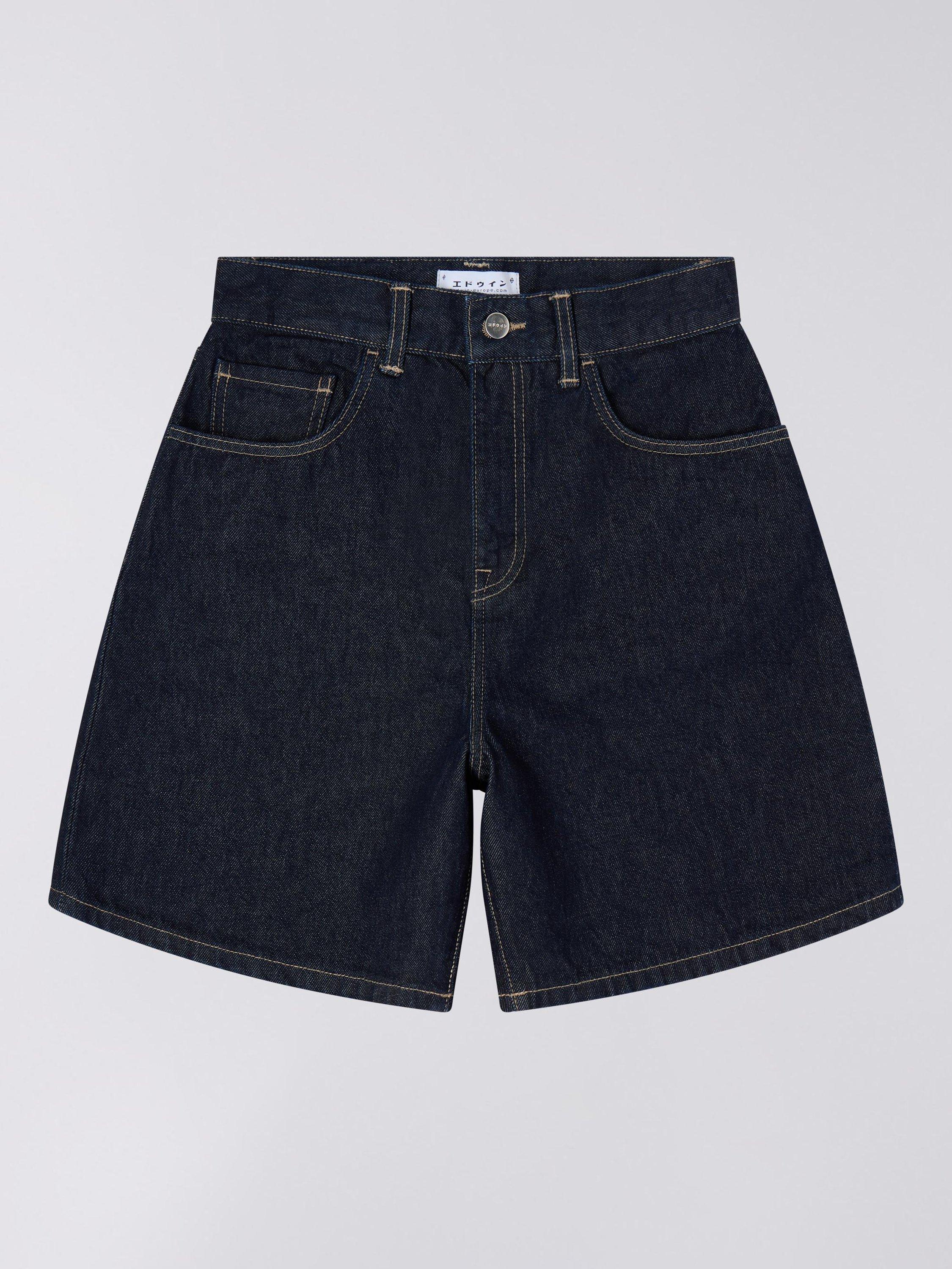 Product image 1 of 3, which shows Edwin Cleo Denim Shorts, Dark Blue, 26