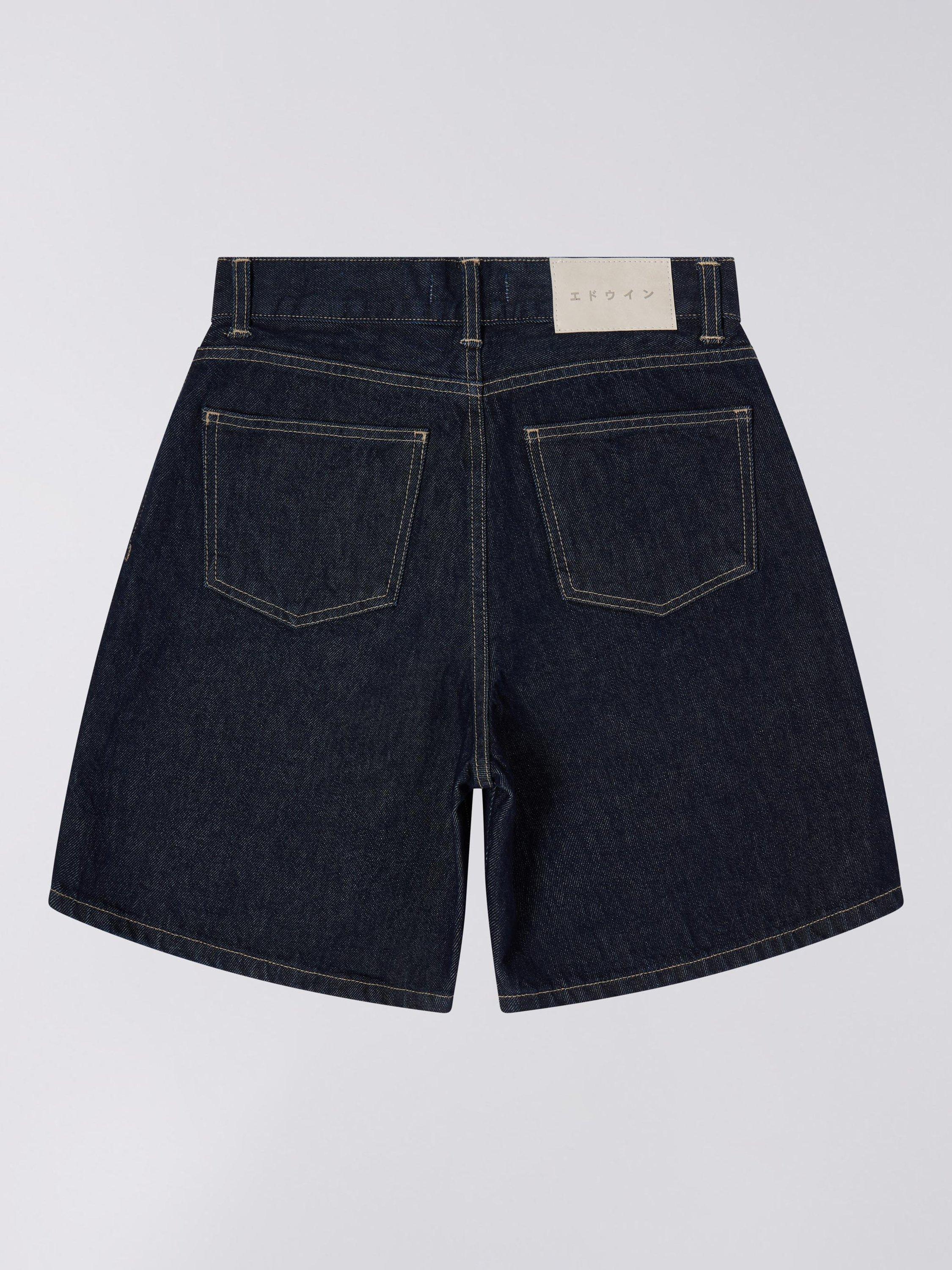 Product image 2 of 3, which shows Edwin Cleo Denim Shorts, Dark Blue, 26