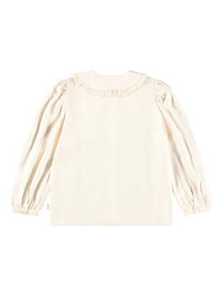 Molo Kids' Robbin Volume Sleeve Peter Pan Shirt, Buttercream - view 2, Buttercream