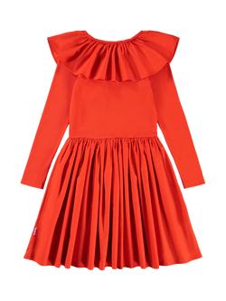 Molo Kids' Cille Cotton Long Sleeved Collared Dress, Rising Sun - view 2, Rising Sun