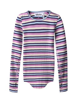 Molo Kids' Rochelle Cotton Long Sleeved Top, Cosmic Stripe, Cosmic Stripe