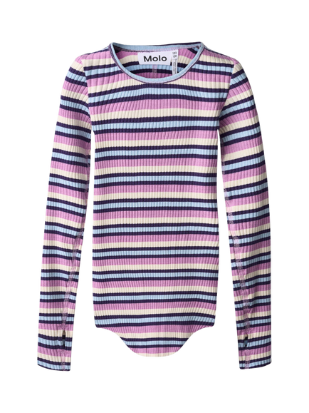 Molo Kids' Rochelle Cotton Long Sleeved Top, Cosmic Stripe, Cosmic Stripe
