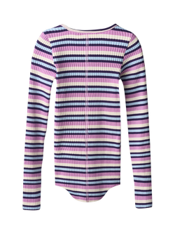 Molo Kids' Rochelle Cotton Long Sleeved Top, Cosmic Stripe - view 2, Cosmic Stripe