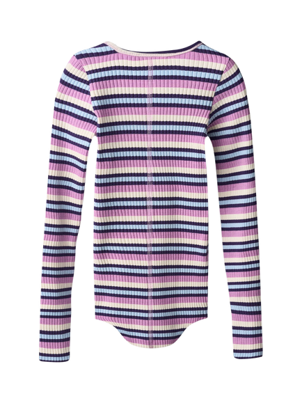 Molo Kids' Rochelle Cotton Long Sleeved Top, Cosmic Stripe - view 2, Cosmic Stripe