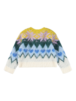 Molo Kids' Glenda Wool Blend Jumper, Grande Nordic - view 2, Grande Nordic