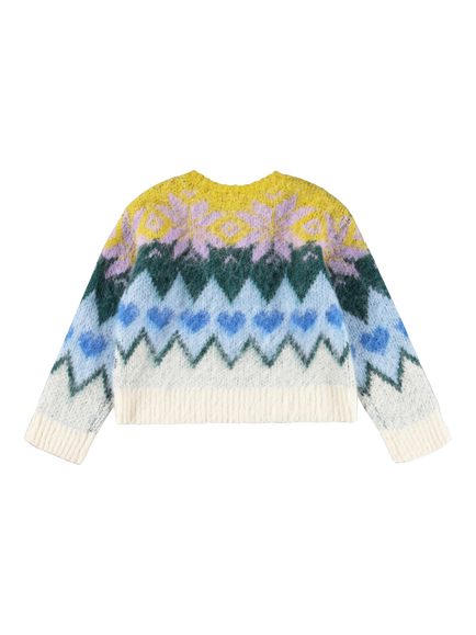 Molo Kids' Glenda Wool Blend Jumper, Grande Nordic - view 2, Grande Nordic
