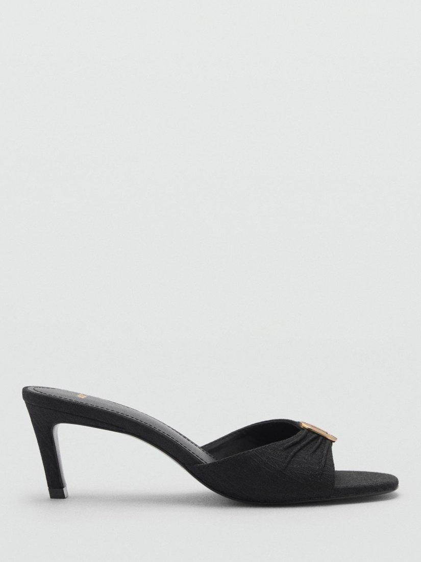 Product image 1 of 3, which shows Mango Piece Heeled Mule Sandals, Black, 2