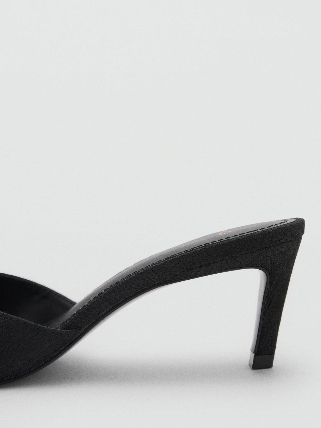 Product image 3 of 3, which shows Mango Piece Heeled Mule Sandals, Black, 2