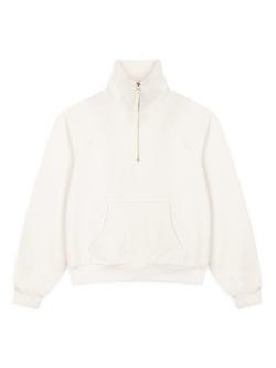 Chelsea Peers 1/2 Zip Pure Organic Cotton Sweatshirt, Off White