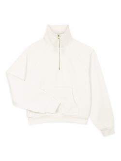 Chelsea Peers 1/2 Zip Pure Organic Cotton Sweatshirt - view 2, Off White