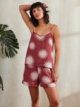 Chelsea Peers Bohemian Sun Cheesecloth Cotton Pyjama Set, Red