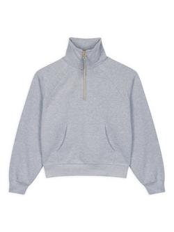 Chelsea Peers 1/2 Zip Pure Organic Cotton Sweatshirt, Grey