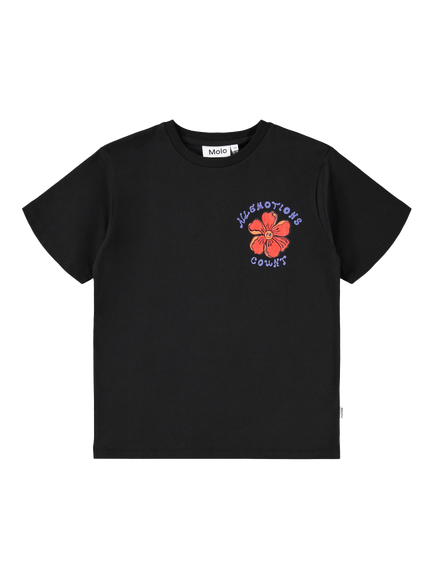 Molo Kids' Riley Cotton Short Sleeve Graphic Print T-Shirt, All Emotions, All Emotions