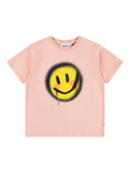 Molo Kids' Riley Cotton Loose Fit Face Print T-Shirt, Blushing