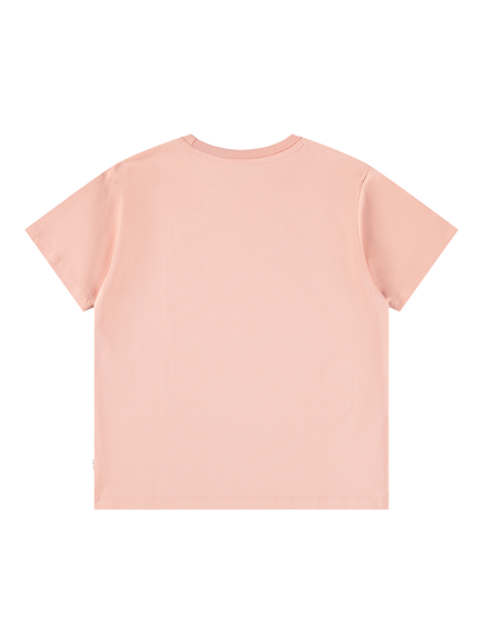Molo Kids' Riley Cotton Loose Fit Face Print T-Shirt, Blushing - view 2, Blushing
