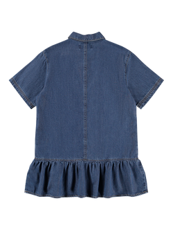 Molo Kids' Celise Denim Button Dress, Blue Vintage - view 2, Blue Vintage