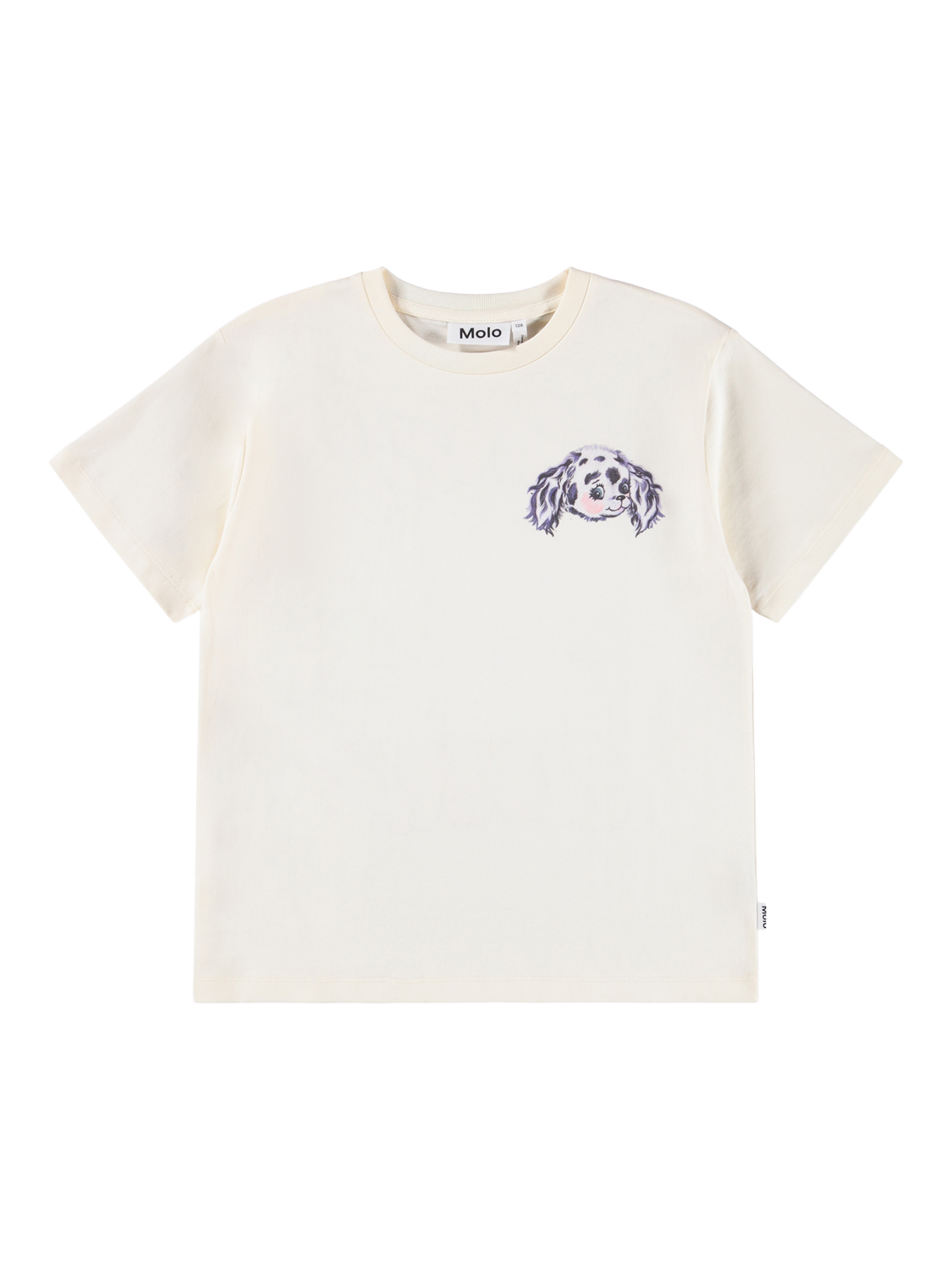 Product image 1 of 4, which shows Molo Kids' Riley Cotton Bunny Print T-Shirt, Buttercream, 4 years