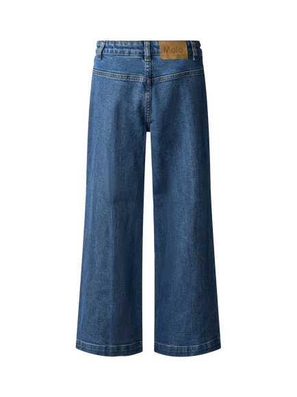 Molo Kids' Adina Cotton Flared Trousers, Washed Vintage - view 2, Washed Vintage
