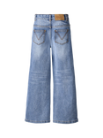 Molo Kids' Asta Wide Leg Jeans, Rhinestone Denim