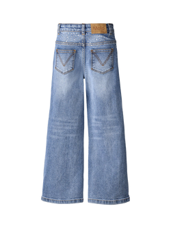 Molo Kids' Asta Wide Leg Jeans, Rhinestone Denim - view 2, Rhinestone Denim