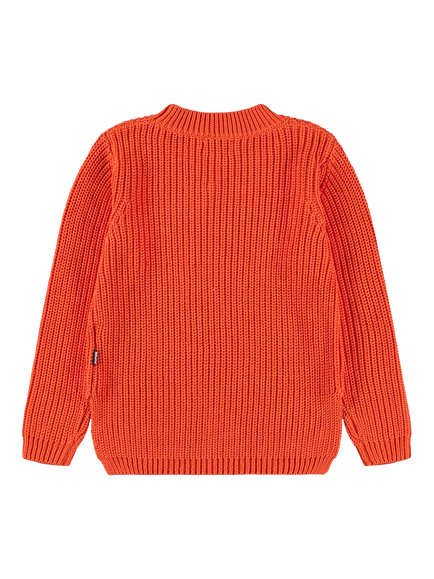 Molo Kids' Gillis Cotton Knitted Sweater, Rising Sun - view 2, Rising Sun