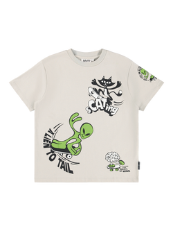 Molo Kids' Cotton Rodney Printed T-Shirt, A Linen To Rail, A Linen To Rail
