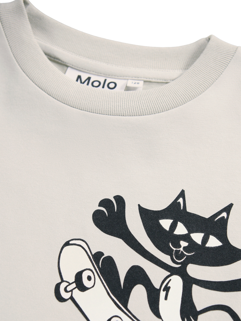 Product image 3 of 4, which shows Molo Kids' Cotton Rodney Printed T-Shirt, A Linen To Rail, 4 years
