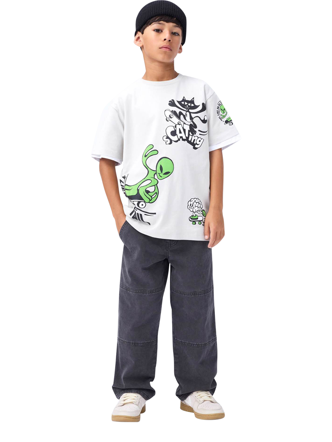 Product image 4 of 4, which shows Molo Kids' Cotton Rodney Printed T-Shirt, A Linen To Rail, 4 years