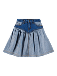 Molo Kids' Becca Panelled Skirt, Two Sided Denim