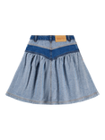 Molo Kids' Becca Panelled Skirt, Two Sided Denim