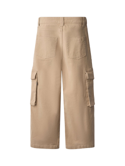 Molo Kids' Alter Cotton Twill Cargo Trousers, Drift Wood - view 2, Drift Wood