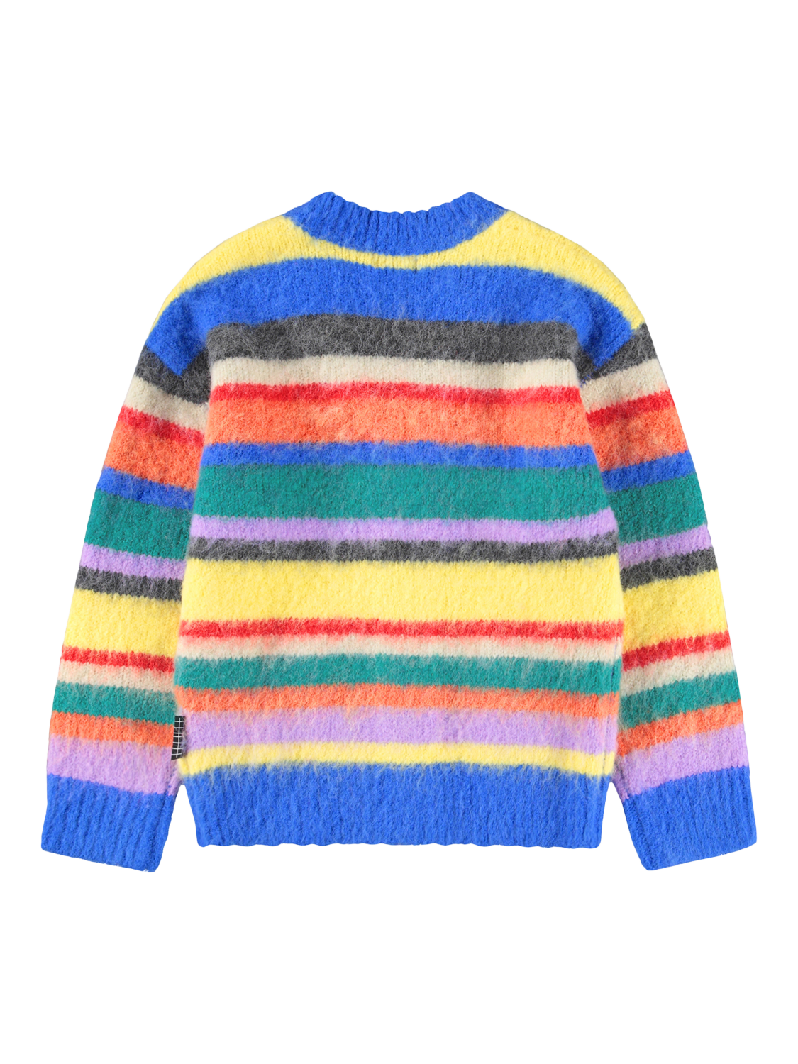 Product image 2 of 6, which shows Molo Kids' Brutus Cardigan, Fuzzy Stripe, 3-4 years
