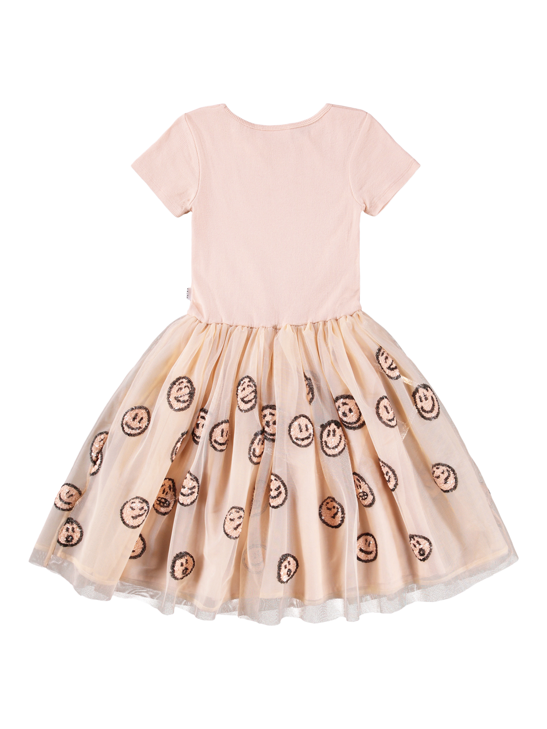 Product image 2 of 3, which shows Molo Kids' Cyrusila Tulle Sequin Dress, Rose Cloud, 3-4 years