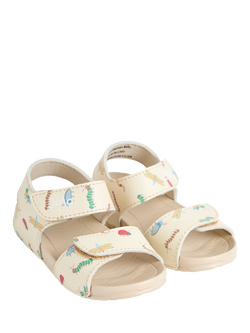 JoJo Maman Bébé Kids' Double Strap Sandals, Stone - view 2, Stone