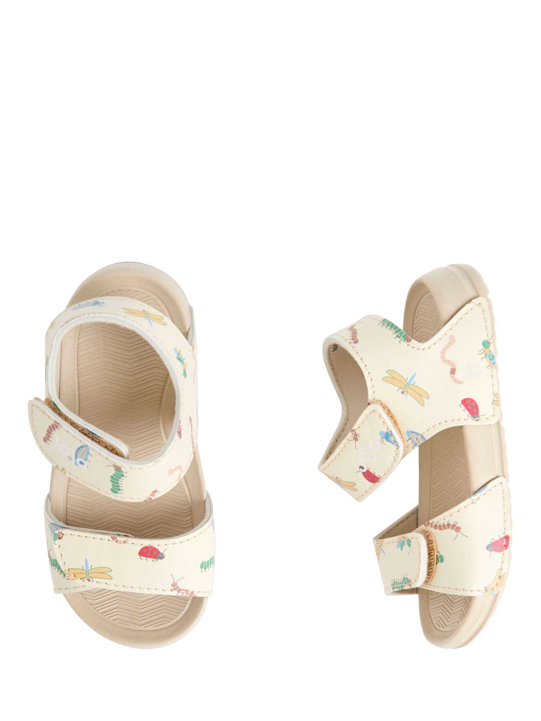 Product image 3 of 4, which shows JoJo Maman Bébé Kids' Double Strap Sandals, Stone, EU21