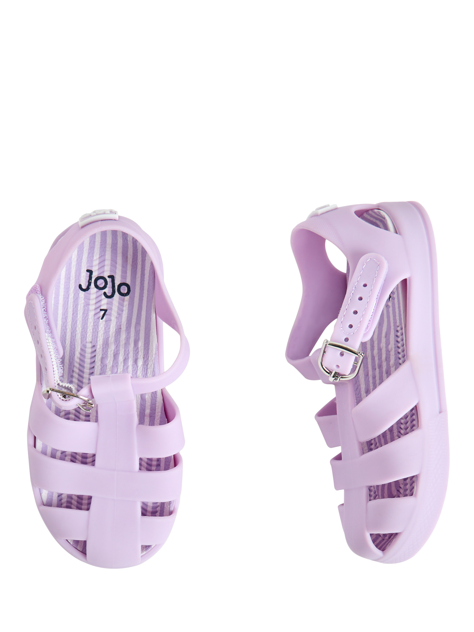 Product image 3 of 4, which shows JoJo Maman Bébé Kids' Jelly Sandals , Lilac, EU21
