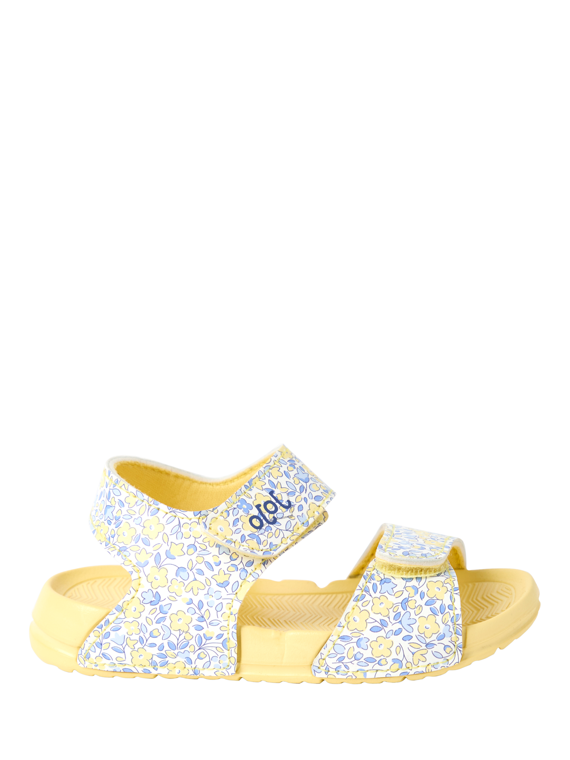 Product image 1 of 4, which shows JoJo Maman Bébé  Kids' Double Strap Sandals, Yellow, EU21