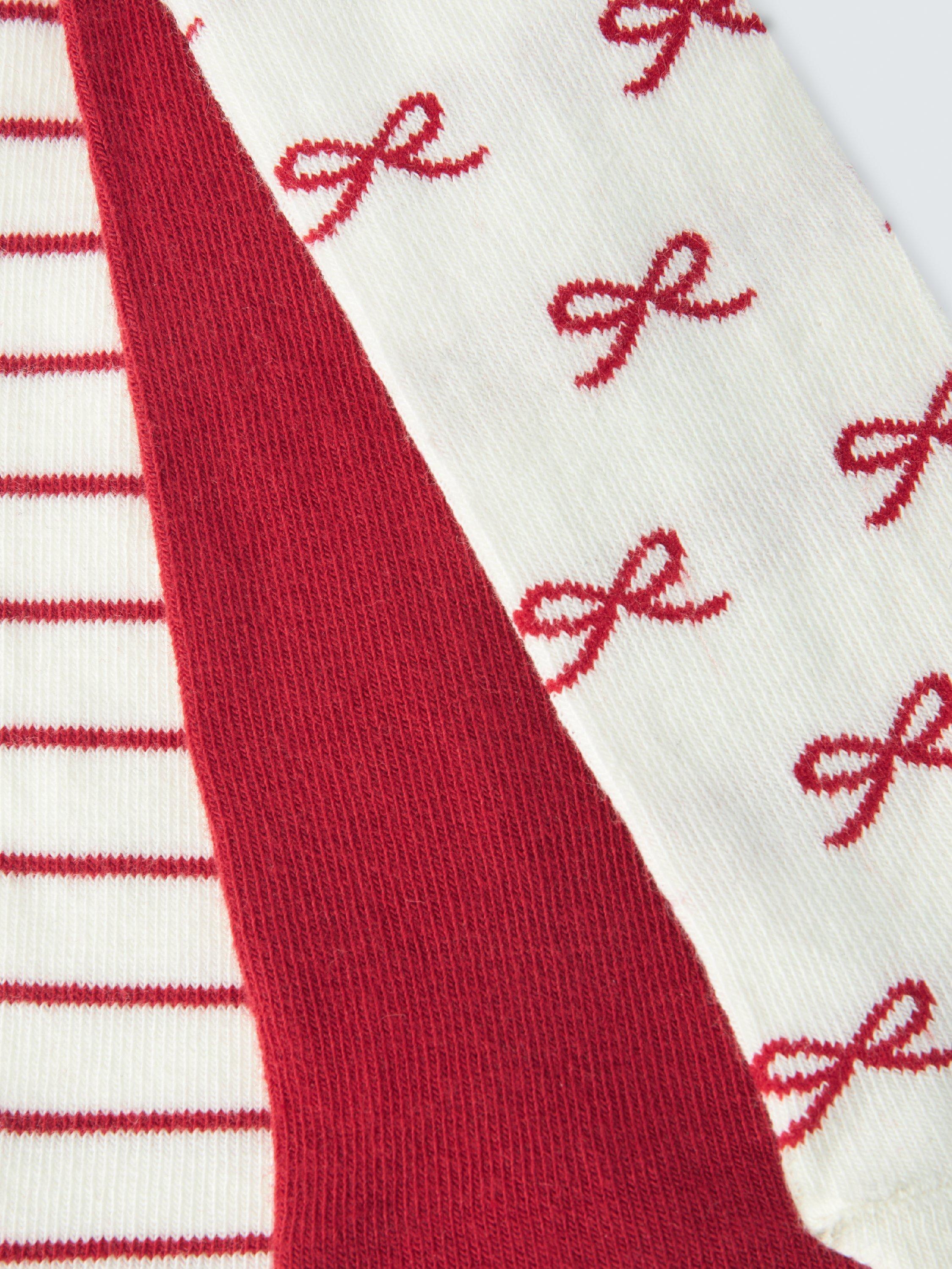 Product image 3 of 3, which shows John Lewis Baby Christmas Tights, Pack of 3, Multi, 0-6 months