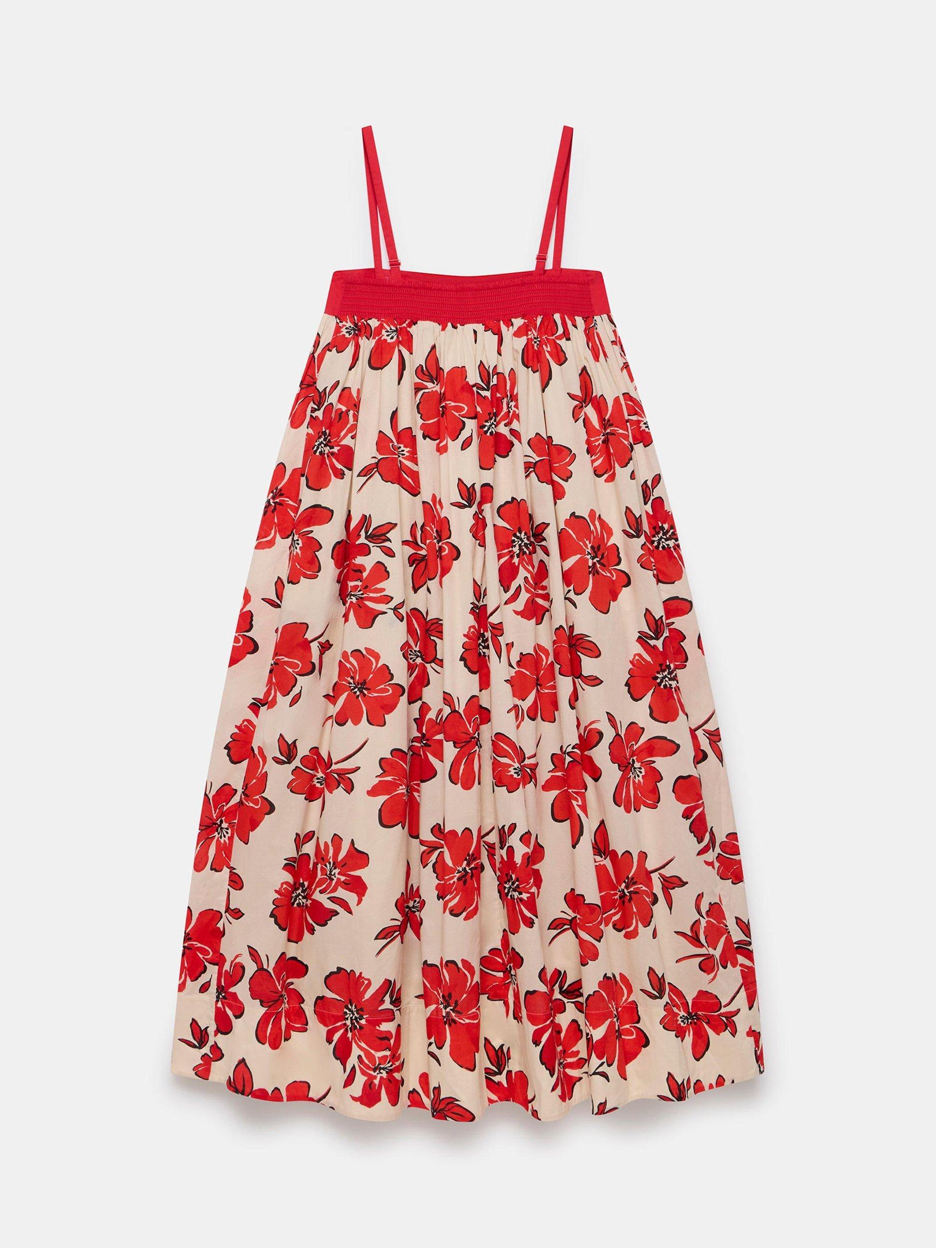 Product image 8 of 8, which shows Mint Velvet Cotton Blend Floral Print Maxi Dress, Red/Multi, 6